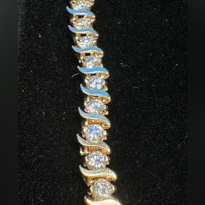 *SALE* Estate 14k yellow gold 5.25 Ct. Diamond S link tennis bracelet SEE SPECS!